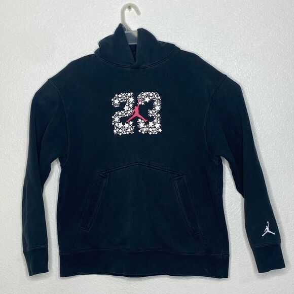 JORDAN Men’s Black Thick Pullover Hoodie Size L - Picture 1 of 7